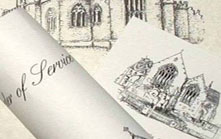 A collection of illustrated wedding stationery featuring your church or civil ceremony venue.