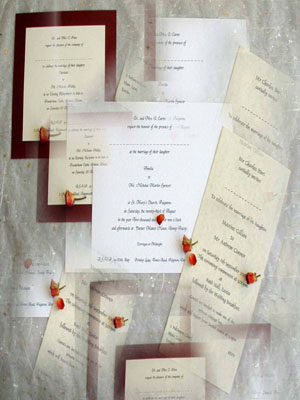 Wedding invitations and wedding stationery designs from the plain printed collection.